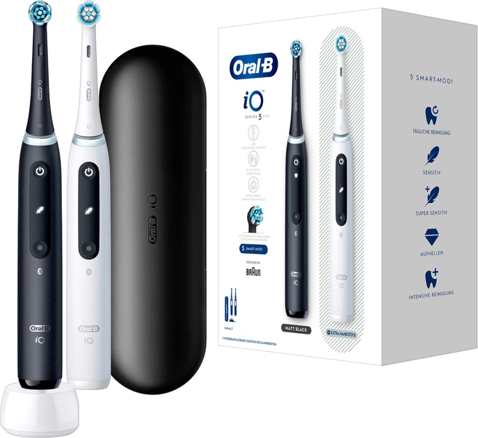 Elektryczna szczoteczka do zębów Oral-B iO Series 5 Matt Black/Quite White + TC