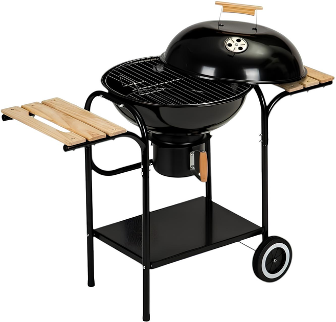 Grill węglowy ModernHome by Multistore z pokrywą i półkami
