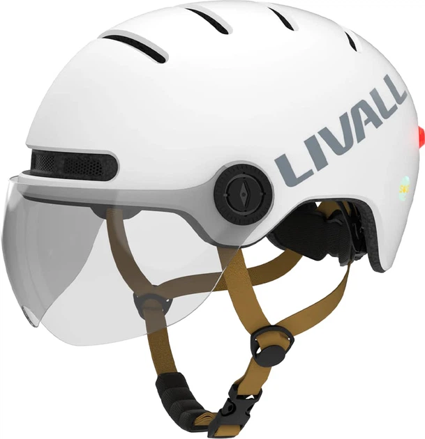 Kask rowerowy Livall L23 L 58-62 cm Białe/Kość Słoniowa