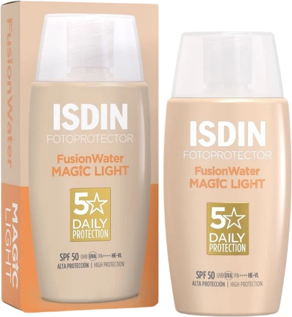 Krem przeciwsłoneczny Isdin Fotoprotector Fusion Water Spf50 tonujący Magic Light 50 ml