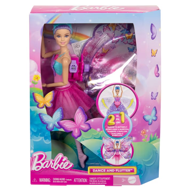 Lalka Barbie Fantasy Butterfly baletnica 2 w 1 z magiczną przemianą