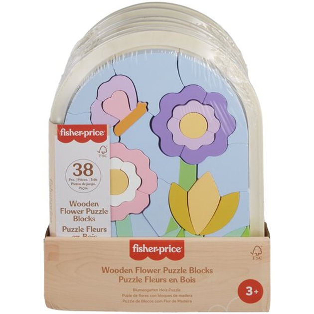 Puzzle drewniane Fisher-Price Drewniane kwiaty