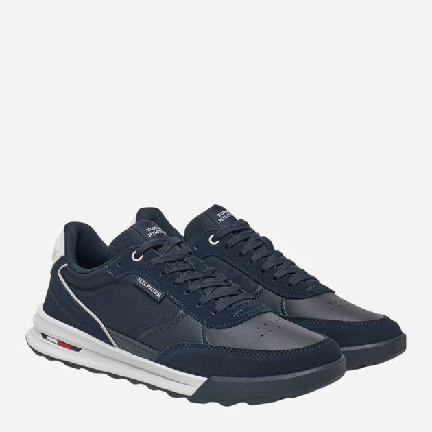 Sneakersy męskie skórzane Tommy Hilfiger FM0FM05371-DW5 41 Ciemnogranatowe