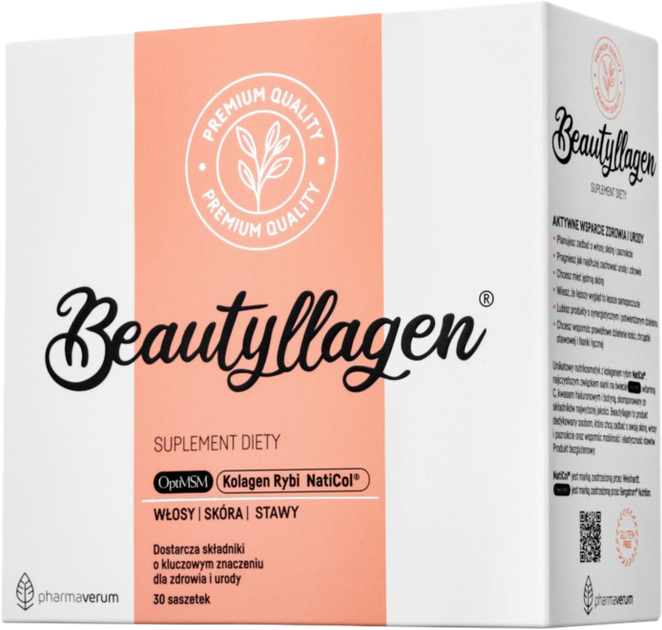 Suplement diety Pharmaverum Beautyllagen Kolagen Skóra i włosy 30 saszetek