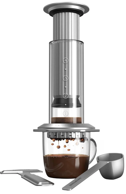 Zaparzacz do kawy AeroPress Premium Srebrzysty