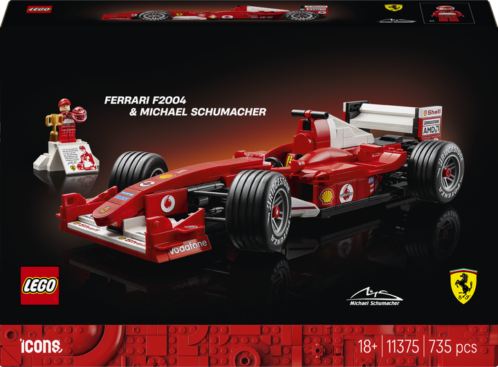 Zestaw klocków LEGO Icons Ferrari F2004 i Michael Schumacher