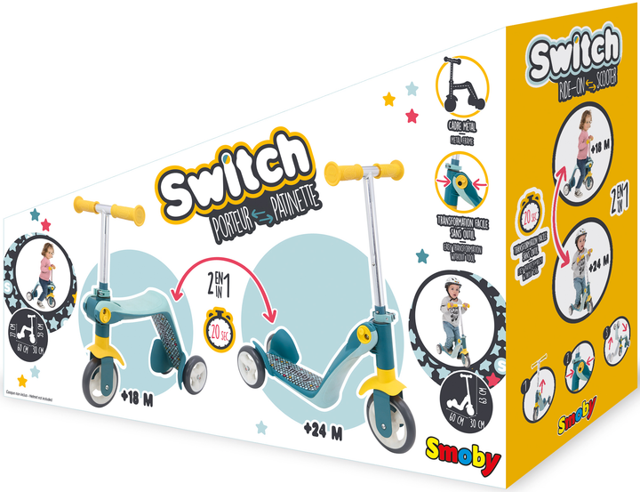 Dziecięca hulajnoga 2w1 Smoby Toys