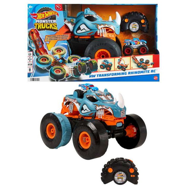 Terenowy pojazd Hot Wheels Monster Trucks Rhinomite Mega Transformacja